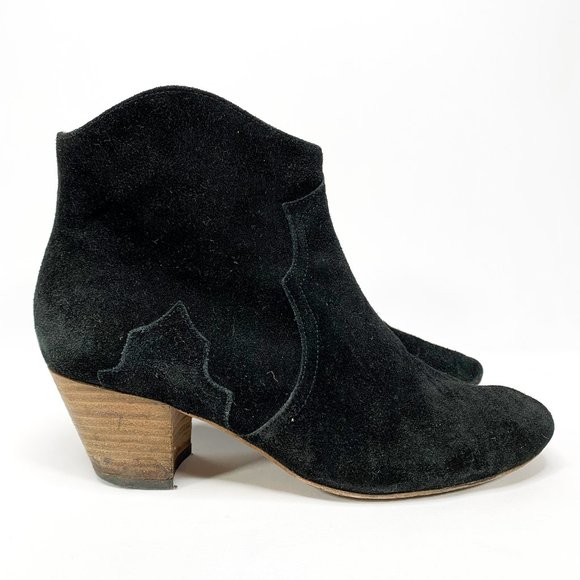 Isabel Marant Shoes - ISABEL MARANT Dicker Suede Ankle Boots Cowboy Heel